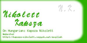 nikolett kapsza business card